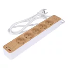 STHOR 72344 Fa hatású elosztó földeléssel, 5 aljzattal, USB-vel, 1,4 m kábellel (3x1 mm²)