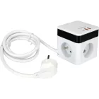 STHOR 72480 Power Cube USB, földelt, fehér 5 aljzatos, 1,4 m, 3x1 mm²