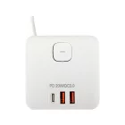 STHOR 72480 Power Cube USB, földelt, fehér 5 aljzatos, 1,4 m, 3x1 mm²