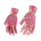 FLO 74117 Kertészkesztyű Rózsaszín Mintákkal 8-As
