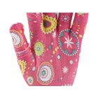 FLO 74117 Kertészkesztyű Rózsaszín Mintákkal 8-As