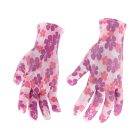 FLO 74121 Kertészkesztyű Rózsaszín Virágmintával 8-As