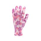 FLO 74121 Kertészkesztyű Rózsaszín Virágmintával 8-As