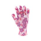 FLO 74121 Kertészkesztyű Rózsaszín Virágmintával 8-As