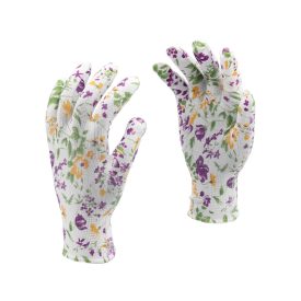 FLO 74123 Kertészkesztyű Fehér Virágmintával 8-As