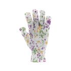 FLO 74123 Kertészkesztyű Fehér Virágmintával 8-As