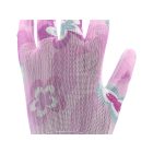 FLO 74125 Kertészkesztyű Rózsaszín Virágmintával 8-As, Pu Bevonattal.