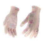 FLO 74128 Kertészkesztyű Fehér Virágmintával 8-As, Pu Bevonattal.