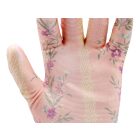 FLO 74128 Kertészkesztyű Fehér Virágmintával 8-As, Pu Bevonattal.