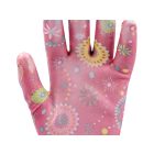FLO 74132 Kertészkesztyű Rózsaszín Mintával 9-Es, Pu Bevonattal.