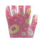 FLO 74132 Kertészkesztyű Rózsaszín Mintával 9-Es, Pu Bevonattal.