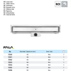 FALA75353 Fali zuhanylefolyó 600 mm Brick