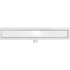 FALA75383 Zuhanylefolyó 800 mm White Glass inox
