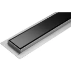 FALA75389 Zuhanylefolyó 900 mm Black Glass inox