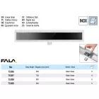 FALA75389 Zuhanylefolyó 900 mm Black Glass inox