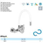 FALA75671 Mosogató csaptelep fali fehér flexibilis csővel + tartozékok