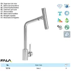 FALA75719 Mosogató csaptelep + tartozékok inox Steely3