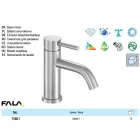 FALA75801 Mosdó csaptelep + tartozékok inox Steely1