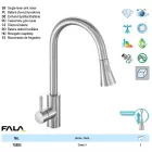 FALA75805 Mosogató csaptelep + tartozékok inox Steely4