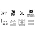 YATO YG-00250 GASTRO Inox betét 20 mm GN 1/1