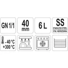 YATO YG-00251 GASTRO Inox betét 40 mm GN 1/1