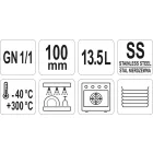 YATO YG-00253 GASTRO Inox betét 100 mm GN 1/1
