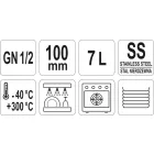 YATO YG-00263 GASTRO Inox betét 100 mm GN 1/2