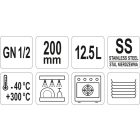 YATO YG-00265 GASTRO Inox betét 200 mm GN 1/2