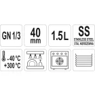 YATO YG-00271 GASTRO Inox betét 40 mm GN 1/3
