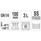 YATO YG-00283 GASTRO Inox betét 100 mm GN 1/4
