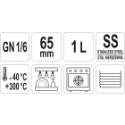 YATO YG-00290 GASTRO Inox betét 65 mm GN 1/6 1 l