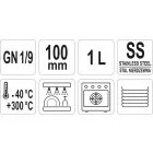 YATO YG-00296 GASTRO Inox betét 100 mm GN 1/9