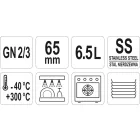 YATO YG-00302 GASTRO Inox betét 65 mm GN 2/3