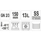 YATO YG-00304 GASTRO Inox betét 150 mm GN 2/3