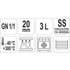 YATO YG-00340 GASTRO Inox betét 20 mm GN 1/1
