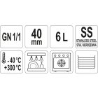 YATO YG-00341 GASTRO Inox betét 40 mm GN 1/1