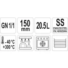 YATO YG-00344 GASTRO Inox betét 150 mm GN 1/1