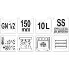 YATO YG-00357 GASTRO Inox betét 150 mm GN 1/2