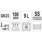 YATO YG-00361 GASTRO Inox betét 100 mm GN 1/2