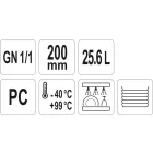 YATO YG-00393 GASTRO Műanyag betét 200 mm GN 1/1