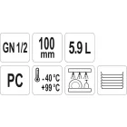 YATO YG-00401 GASTRO Műanyag betét 100 mm GN 1/2