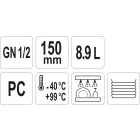 YATO YG-00402 GASTRO Műanyag betét 150 mm GN 1/2