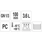 YATO YG-00411 GASTRO Műanyag betét 100 mm GN 1/3