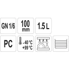 YATO YG-00426 GASTRO Műanyag betét 100 mm GN 1/6