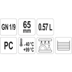 YATO YG-00430 GASTRO Műanyag betét 65 mm GN 1/9
