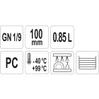 YATO YG-00431 GASTRO Műanyag betét 100 mm GN 1/9