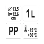 YATO YG-00510 GASTRO Műanyag vödör 1 liter