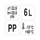 YATO YG-00513 GASTRO Műanyag vödör 6 liter