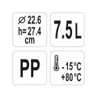 YATO YG-00514 GASTRO Műanyag vödör 7,5 liter