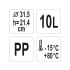 YATO YG-00515 GASTRO Műanyag vödör 10 liter